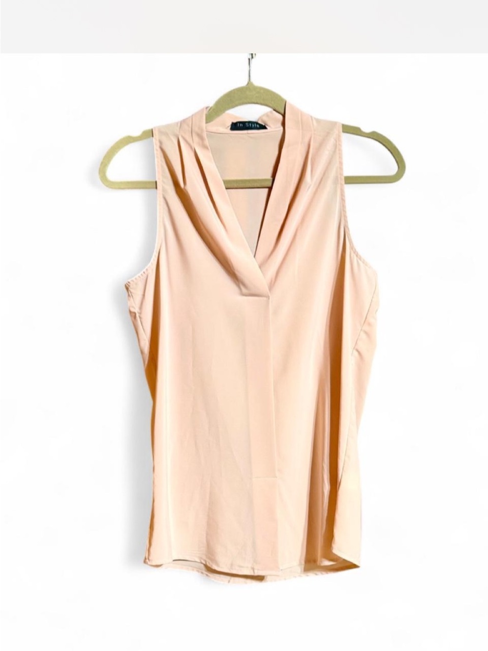 In Style Rose Peach Blush Blouse Sz S